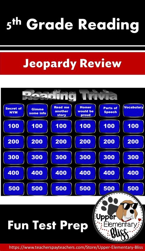 fourth grade jeopardy|jeopardy for 4th grade reading.